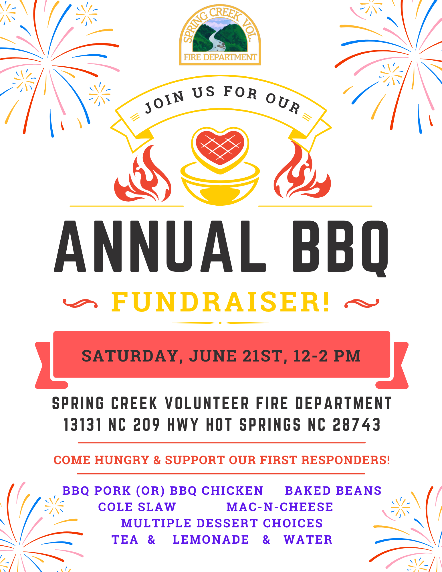 SCVFD BBQ Fundraiser